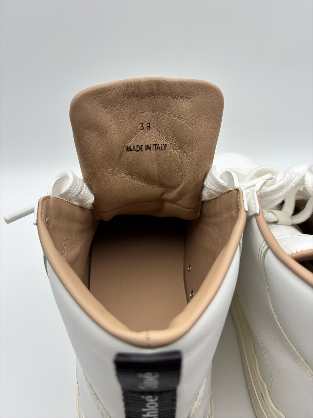 Chloe White High-Top Women's Sneakers - Picture 7 of 10